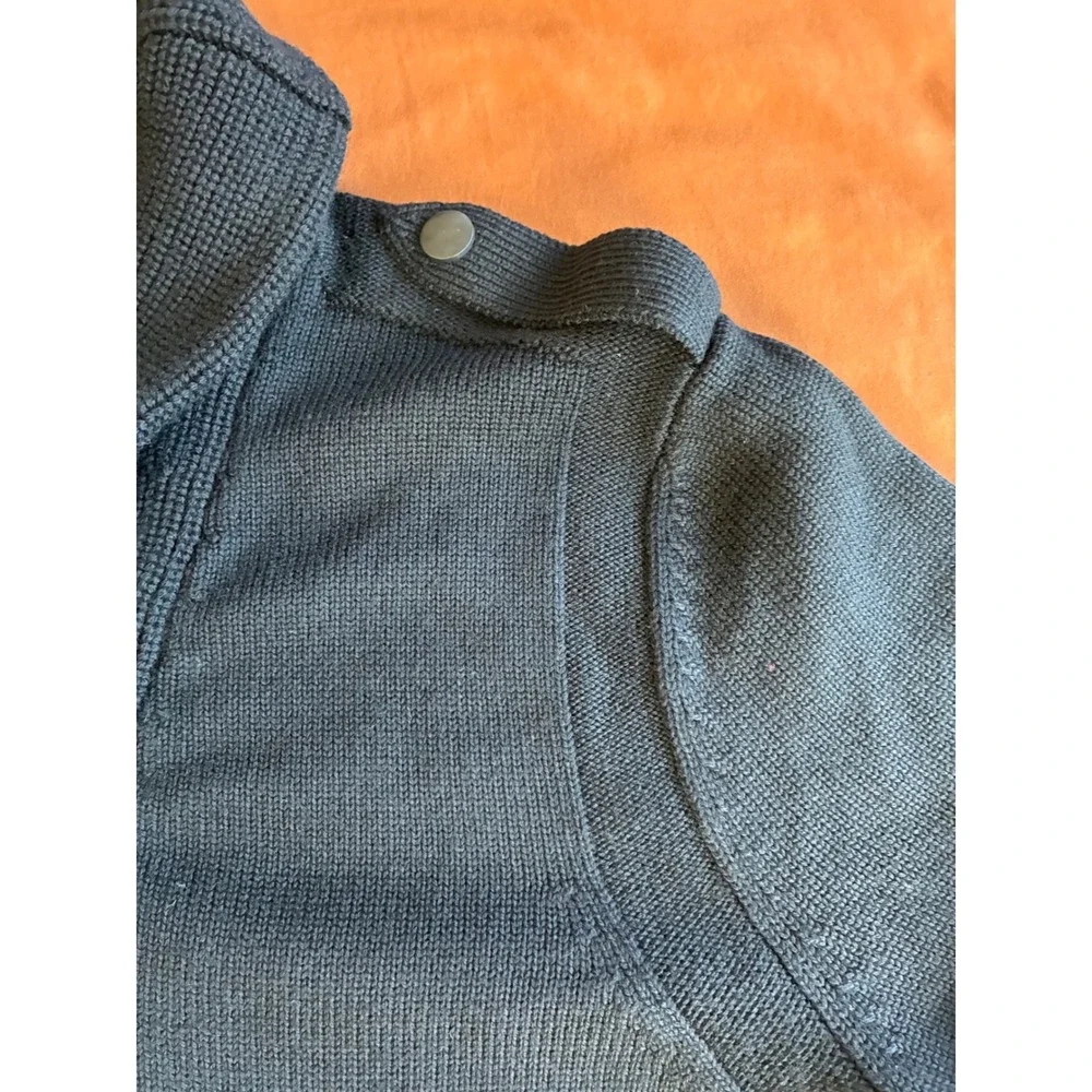 Banana Republic Mens Black 100% Wool Shawl Collar Pullover Sweater L 690613-00-1